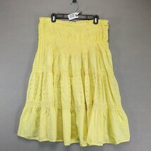 Speed Control Yellow Tiered Midi Skirt Plus Sz 3X Elastic Waist Smocked ... - €17,12 EUR
