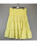 Speed Control Yellow Tiered Midi Skirt Plus Sz 3X Elastic Waist Smocked ... - $27.88 CAD