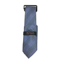 Steven Land Men&#39;s Tie and Hanky Set Blue Black Striped Hi-Density 3.5&quot; Wide - £20.09 GBP