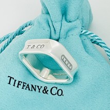 Size 10.5 Tiffany 1837 Square Ring Unisex Mens in Sterling Silver - £454.29 GBP