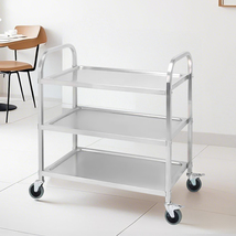 SOGA 2X 3 Tier 95x50x95cm Stainless Steel Kitchen Dinning Food Cart Trol... - £429.97 GBP