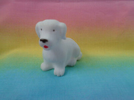 Dollhouse Miniature White Rubber Puppy Dog - as is - £0.88 GBP