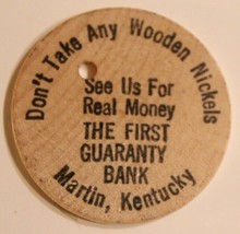 Vintage First Guaranty Bank Wooden Nickel Martin Kentucky - $4.94