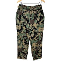 Chicos 2 Pants Womens 12 Green Camo Linen Lyocell Belted High Rise Ankle... - £23.57 GBP