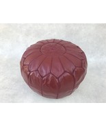 Oxblood Moroccan Leather Pouf Cover - $130.00+