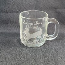 Skyline Drive Virginia Coffee Mug Clear Frosted Embossed Deer Nature Rustic - £11.63 GBP