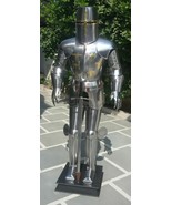 Medievale Combattimento Knight Armor Suit Solido Acciaio Con Casco - £820.46 GBP