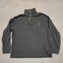 Polo Ralph Lauren Estate Rib 1/4 Zip Pullover Sweater Mens Large Gray Pony - £22.39 GBP