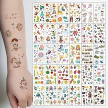 30pcs Cute Cartoon Tattoo Stickers, Unicorn, Animal, Mermaid, Car Wheel ... - $6.60