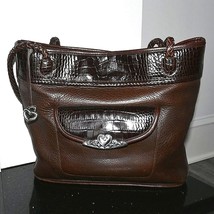 BRIGHTON - Leather Front Pocket Tote Bag Purse - £29.96 GBP