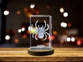 LED Base included | Web of Wonder | Spider Design | 3D Engraved Crystal Keepsake - £31.28 GBP+