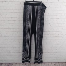 Jules and Leopold Pants Womens 22 Black White Paisley Wide Leg Plus Pull On - $24.99
