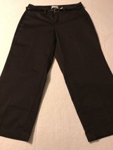Dockers Women&#39;s Pants Brown Metro Capri Pants Curvy Belted Size 6  - £24.27 GBP