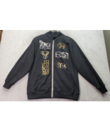 Mureli Track Jacket Women Large Black Diu Rousso Zoo Animal Long Sleeve ... - $20.98