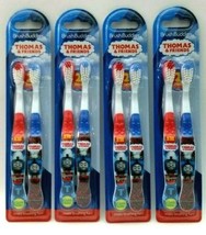 New 4 X 2 PK Thomas &amp; Friends Set Soft Toothbrushes Brush Buddies Red + Blue - £11.77 GBP