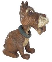 Arthur Shoemaker Dog Terrier Wood Carved Miniature Animal Folk Art Vintage 1972 - £341.67 GBP