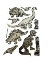 Stampendous Clear Stamps Dino TIme Dinosaurs Rock T Rex Velociraptor Stegosaurus - £11.72 GBP