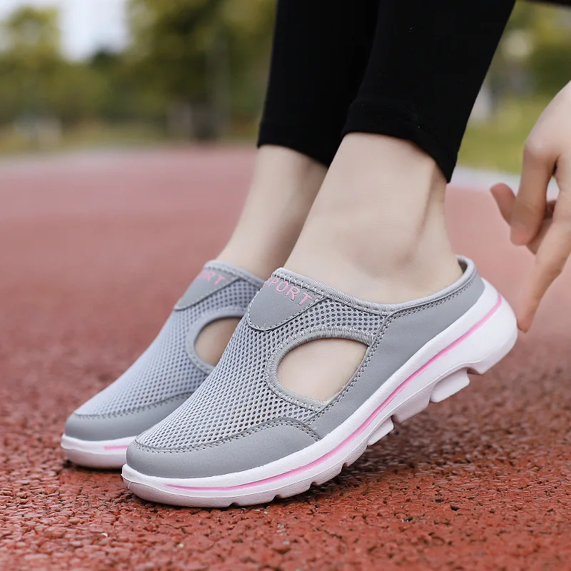 Summer Women Slippers Breathable Mesh Casual Flat Shoes Outdoor Home Lig... - £21.89 GBP