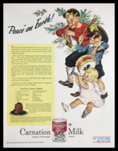 1945 Carnation Evaporated Cow&#39;s Milk Vintage Print Ad - £11.17 GBP