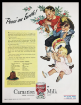 1945 Carnation Evaporated Cow&#39;s Milk Vintage Print Ad - £10.68 GBP