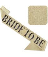 &#39;Bride to Be&#39; Sash for Bachelorette Party - Bridal Shower Gold Glitter Sash - $11.87