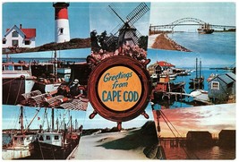 Lot 3 Greetings from Cape Cod Harbor &amp; Sand Dunes Oversized Postcard - £10.48 GBP
