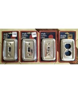 Lot (4) KIRSCH Silver Chrome Single Light Switch Plates &amp; Double Outlet ... - $875.94 MXN