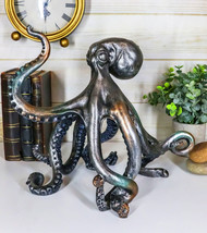 Ebros Large Standing Octopus Statue in Silver Finish Resin Marine Decor 11.5&quot; W - £36.15 GBP