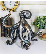 Ebros Large Standing Octopus Statue in Silver Finish Resin Marine Decor ... - £35.23 GBP