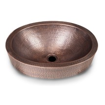 Oval Hammered Copper Bathroom Sink Drop-in or Vessel - £240.26 GBP