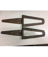 early 1900s ANTIQUE FORGED IRON SET UNUSUAL HINGES strap primitive Barn ... - €261,52 EUR