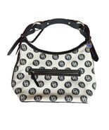Vtg Dooney &amp; Bourke Monogram Shoulder Bag Purse Ivory Black Leather Trim... - $1,639.12 MXN