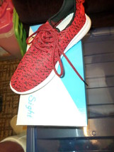 FIRST SIGHT RED KNIT MESH WOMEN&#39;S LACE UP SNEAKERS NIB SIZE 8.5 - £15.50 GBP