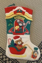 Vintage Mouse And Teddy Bear Christmas Stocking - $17.75