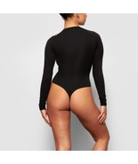 SKIMS Essential Long Sleeve High Neck Stretch Thong Bodysuit Onyx  XXS /... - £36.96 GBP