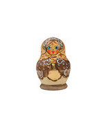 G.Debrekht Russia Nested Dolls Gold Floral Bw 5 Nest Doll 3 in. - $963.55 MXN