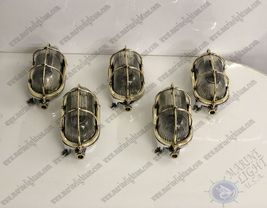 Handmade Aluminum and Brass Wall Ceiling Mounted Oval Bulkhead Light Lot of 5 - $396.07