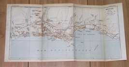 1926 Original Vintage Map City Of Menton ALPES-MARITIMES COTE-D&#39;AZUR France - $26.01