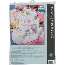 Dimensions Stamped Cross Stitch &#39;Cute or What?&#39; DIY Baby Quilt, 34&quot; x 43&quot; - £20.39 GBP