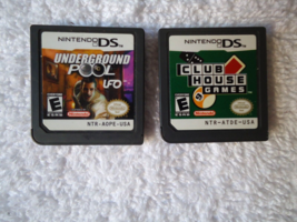 Lot Of 2 Nintendo DS Game Cartridges Underground Pool &amp; Club House Games - £10.46 GBP