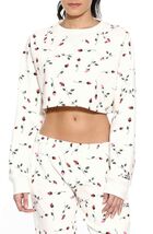 NWT Adam Selman Sport Carbon38 White Rose Cropped Sweatshirt Top XS - €60,10 EUR