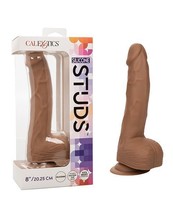 Silicone Studs 8&quot; Suction Cup Dildo Brown - £35.05 GBP