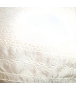 Vintage Acrylic Waffle Weave Blanket Satin Trim white embroidery Full/Qu... - $950.34 MXN