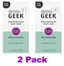2 Pack Derma Geek .5 Oz 3.5% Niacinamide Facial Night Cream Trial/Travel - £7.74 GBP