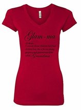 VRW Glam-ma Womens T-shirt V Neck #2 (XL, Red) - £13.03 GBP