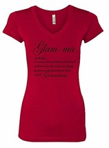 VRW Glam-ma Womens T-shirt V Neck #2 (XL, Red) - £13.06 GBP