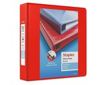 Staples Heavy-Duty 2-Inch D 3-Ring View Binder Red (26348) 56297-CC/26348 - $26.99