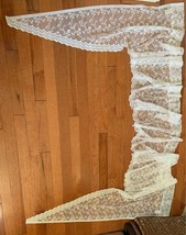 White Lace Flower Valance Curtain #9w - £11.98 GBP