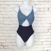 Aerie Swimsuit Womens Small Blue One Piece Cutout Open Back High Waisted... - $24.99