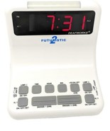 DEAFWORKS Futuristic 2 Dual Alarm Clock w Flashing /Steady Light USB Por... - £40.98 GBP